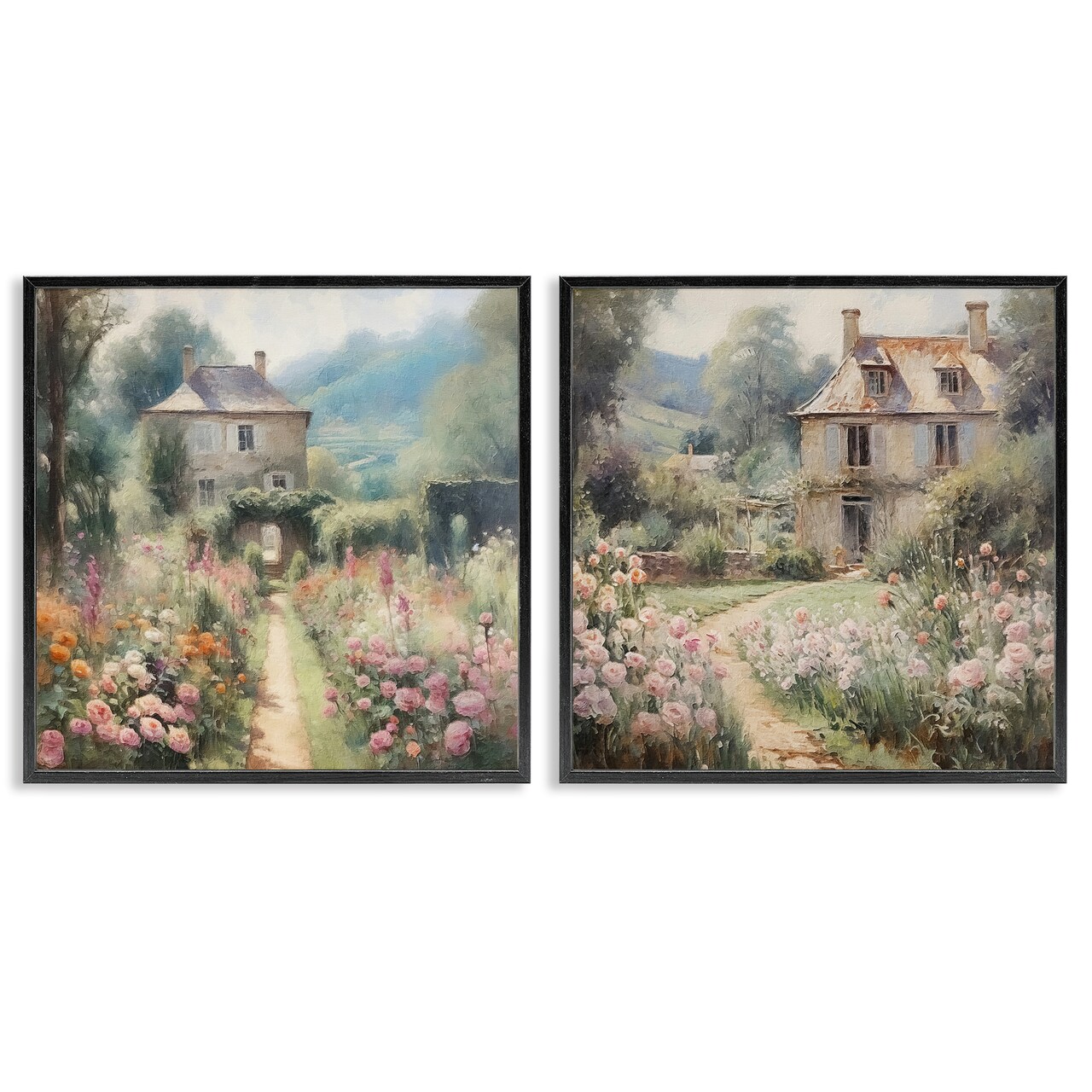 Stupell Industries Quaint French Country Garden 2 pc Framed Giclee Wall Art Set Design by RileyB